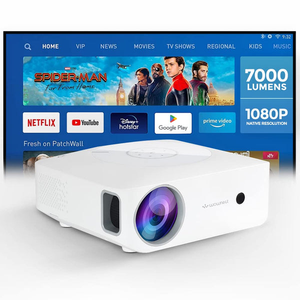WP73 Android LED Projector | 7000 Lumens | Supports 1080P | Upto 300 Inch Screen | Bluetooth WiFi Projector