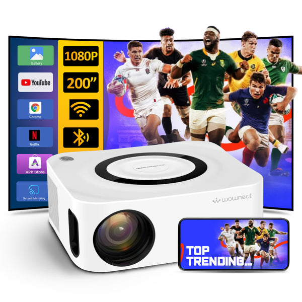 WP80 Android Projector | 350 ANSI Lumens | Supports 1080P | Upto 200 Inch Screen | Outdoor & Movies Home Theater