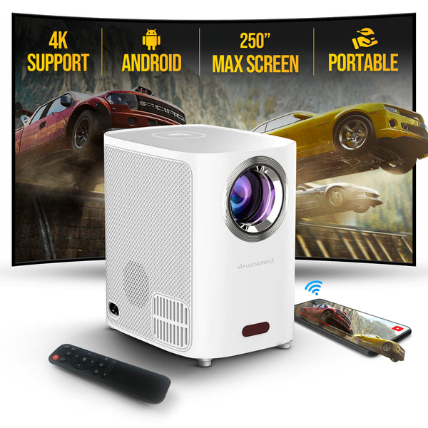 WP83 Smart Mini Android Projector 5500 Lumens with 150" Display |Built-in Dual Hi-Fi Speakers Supported 1080P (60FPS)