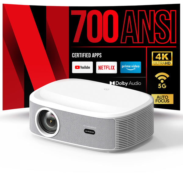 WP92 [Auto Focus/Keystone] 4K Smart Projector with WiFi and Bluetooth | Native 1080P 700 ANSI 4K Supported | Linux Web OS System Home theater Outdoor Video Projector