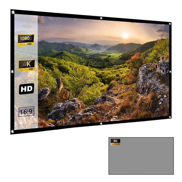 Anti Light Grey Projector Screen | 16:9 Anti-Crease | Foldable Home Theater Projection Screen